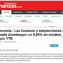 Las fusiones y adquisiciones en Espaa disminuyen un 9,69% en octubre, segn TTR